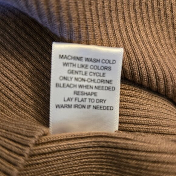 THE SLOPE LONG SLEEVE NEUTRAL BROWN CREAM COLOR BLOCK SWEATER CROPPED MEDIUM - Picture 6 of 7